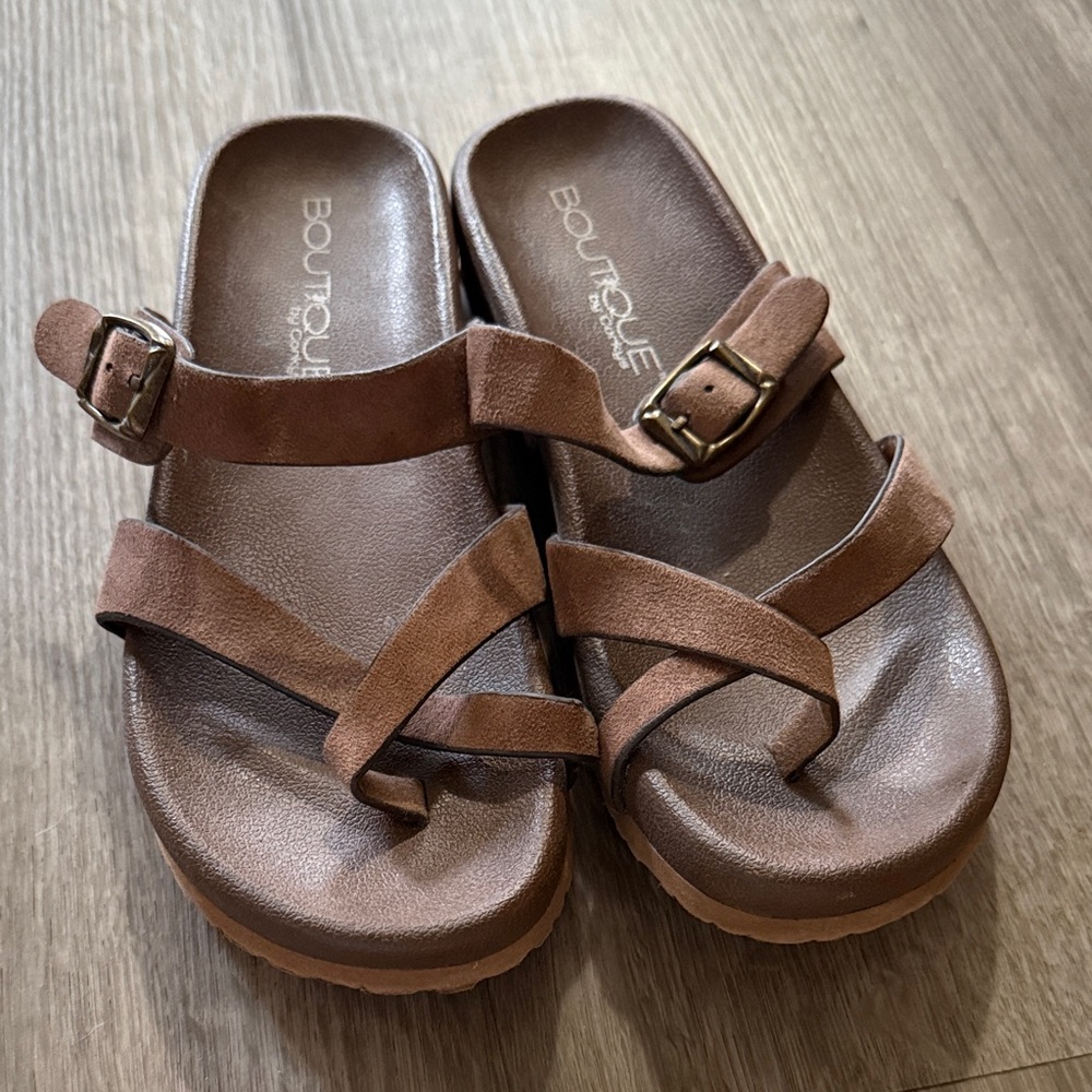 Boutique by Corky’s Brown Strappy Sandals